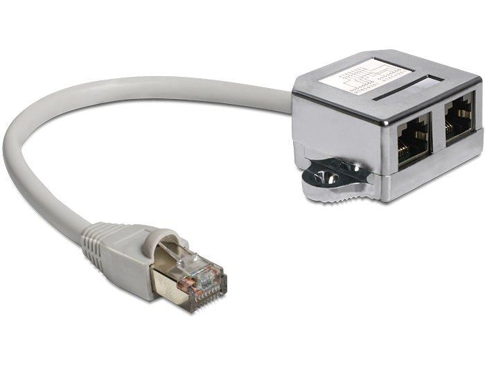 Delock Adapter RJ45 RJ45 - 2x RJ45 M/F 0.15M