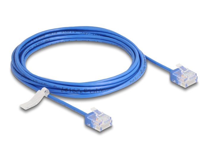 Delock RJ45 Network Cable CAT.6 UTP Ultra Slim 3M Aal With Kurzen Machon