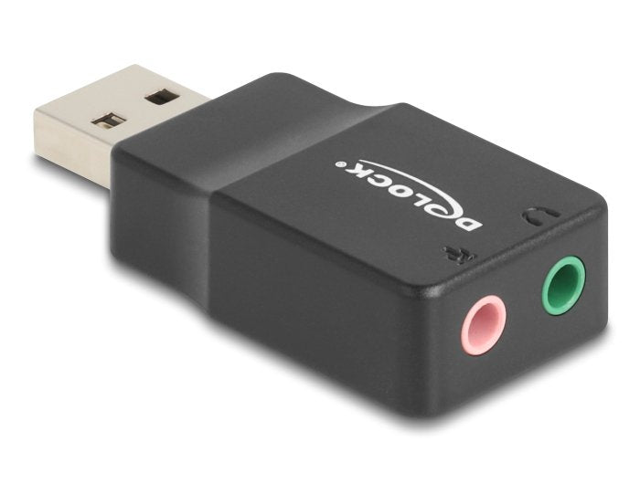 Delock 66634 Card Sound USB External With Adapter Audio Plug & Play With Connector Stereo 2 X 3,5MM PC, Portát
