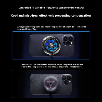 New Mi Mo Mobile Phone Semiconductor Radiator AI Intelligent Frequency Conversion Cooling Magnetic Back Splint Magnetic Wireless Fast Charging