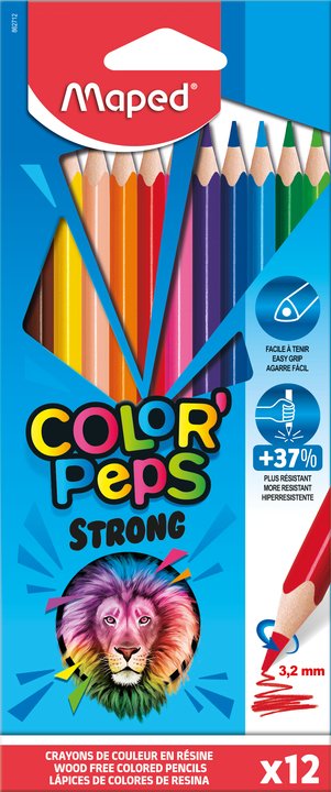 Maped Pencils Colours Color'peps Strong Case 12 + Pencil + Sacapuntas C/Surtidos — image 1
