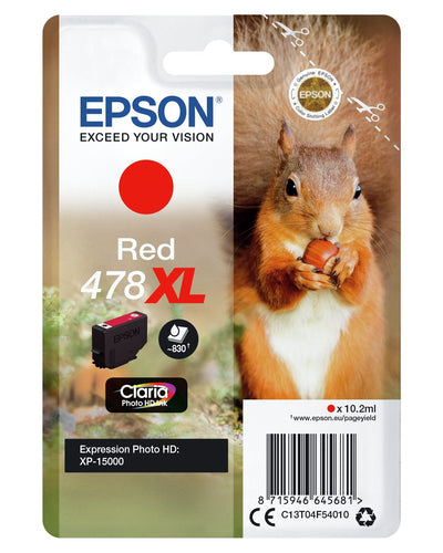 Epson Ink Cartridge C13T04F54010 Singlepack Red 478XL Claria Photo HD Ink Expression Home HD XP-15000 — image 1