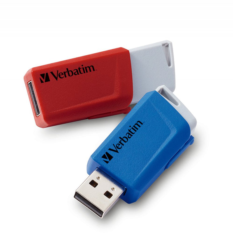 Verbatim USB Flash Drive USB 3.0 32GBX3 Store'n'click 3PK, USB 3.2 GEN1,MAX:80MB/S W:25MB, Network Blue, Yello