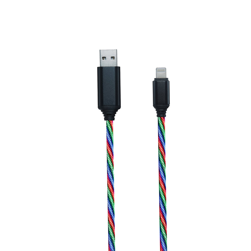 2GO Cable Charging USB Tricolor - With Iluminación LED-100CM Lightning