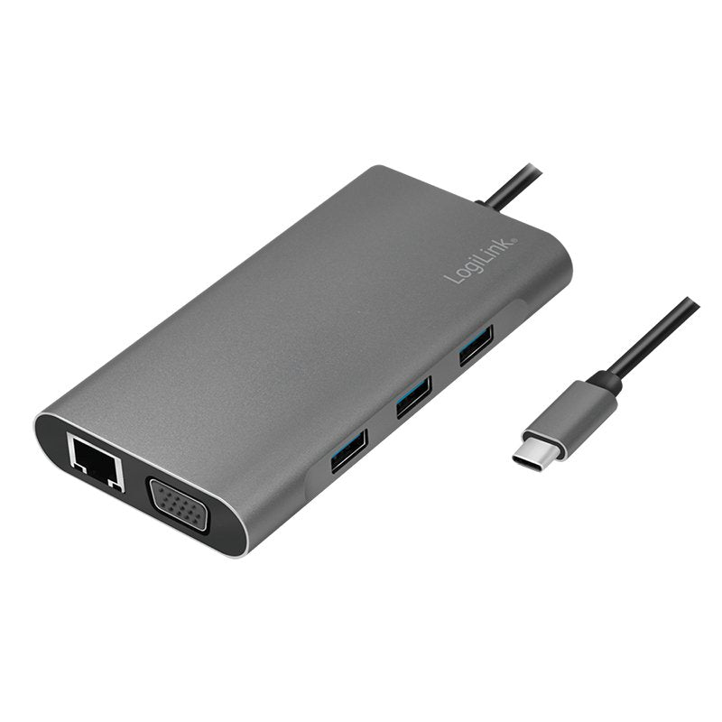 Logilink Estación Acoplamiento USB 3.2 GEN1, Usb-c, 10 Ports Pd, Silver