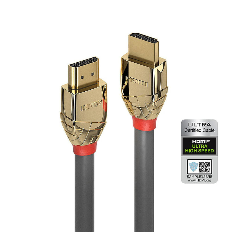 Lindy HDMI Cable Ultra High Speed 1M, Gold Line