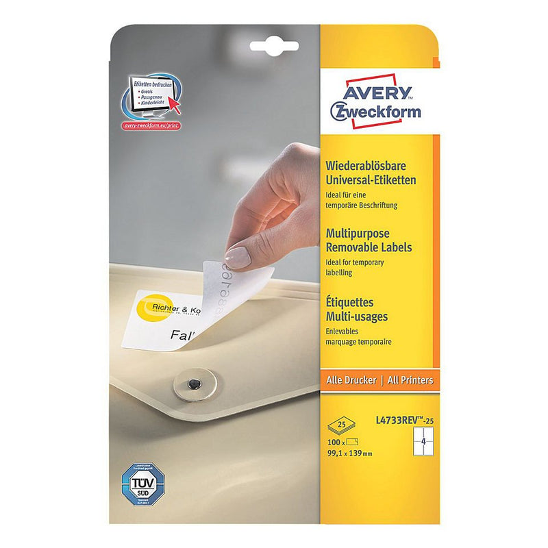 Avery Zweckform Labels L4733REV-25 White 99,1 X 139,0MM