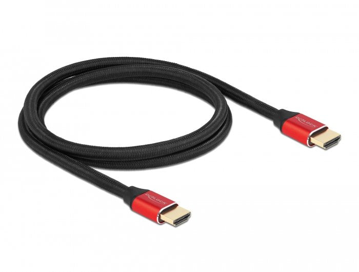 Delock HDMI Cable Ultra High Speed 48Gbps 8K 60 HZ Red 1M Zertifiziert