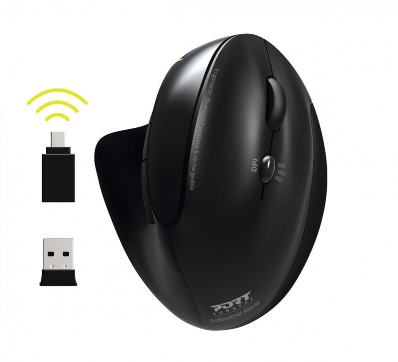 Port Designs 900706-BT Mouse Mano Derecha RF Wireless + Bluetooth Óptico 1600 DPI