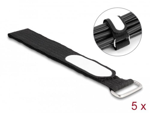Delock Brida Velcro Cables With Schlaufe And Campo Rotulación L 305 X B 25MM Black 5 Units — image 1