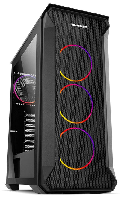 Nox PC Case ATX Hummer Quantum 1XUSB3.0 2XUSB2.0 Black ARGB — image 1
