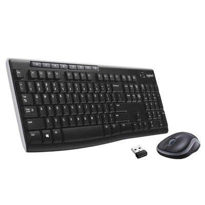 Logitech Keyboard Checa, Polaco, Turco + Mouse MK270 RF Wireless QWERTY Internacional Ee.uu. Black Silver — image 1