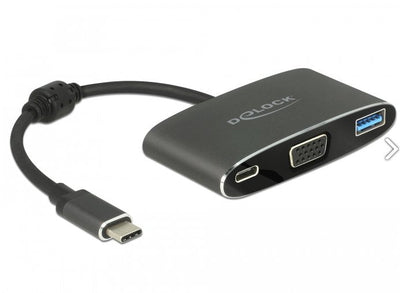 Delock Adapter USB Type-c Male VGA Female (modo DP Alt) + USB Tipo-a + USB Type-c™ Pd — image 1