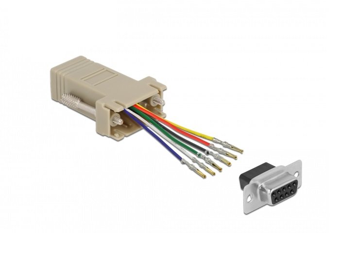 Delock Adapter D-sub Female 9 Pines a RJ12 6P/6C Female Kit Assembly
