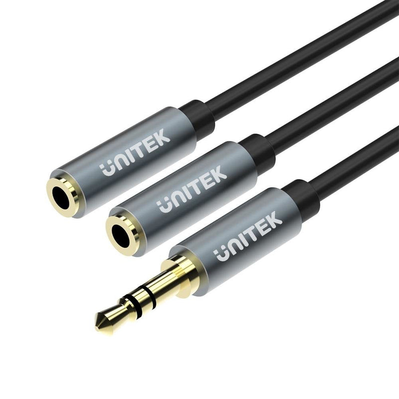 Unitek And -C956ABK Cable Audio 0,2M 3,5MM 2 X 3,5MM Black Grey