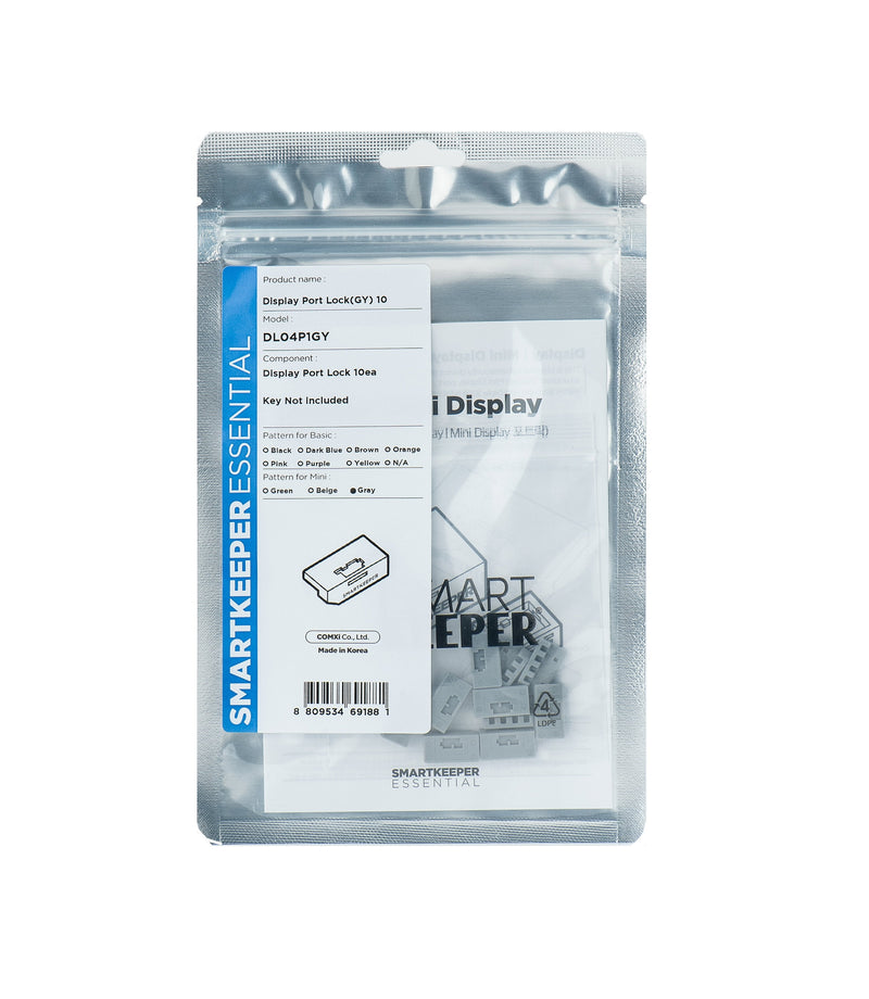Smartkeeper Mini DisplayPort Blocker Grey 10 Units