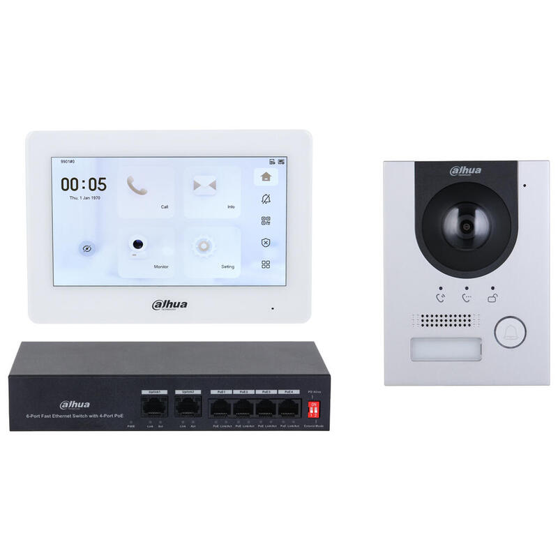 Dahua KTP04-S2(S) Kit Video Doorbell IP Outdoor Surface + Monitor Indoor