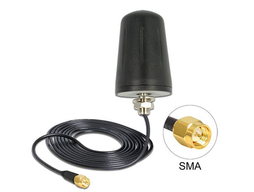 Lora Antenna 868MHZ Sma Connector Male 0 dBi Omnidirektional (RG-174, 3M) Zur Assembly Tejado Outdoor Black — image 1