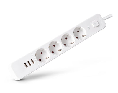 Entac Power Strip Plugs 4VÍAS 3x Usb-a, 1,5M White — image 1