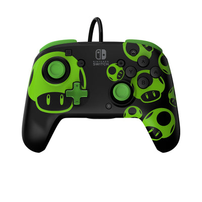Pdp Rematch: 1-UP Glow In The Dark Black Green USB Gamepad Analógico/Digital Nintendo Switch, Nintendo Switch  — image 1