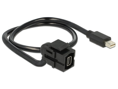 Delock Keystone Modul Mini DisplayPort Buchse 110° Mini DisplayPort Plug With Cable Black — image 1