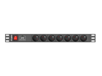 Lanberg Unit Distribución Power PDU-07E-0200-BK 7*SCHUKO Power Max. 4000W 16A 1U — image 1