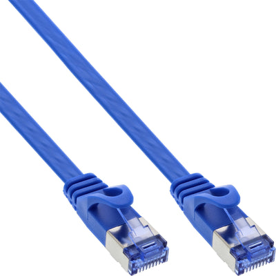 Inline Network Cable Flat , U/FTP, CAT.6A, Blue 0,5M — image 1