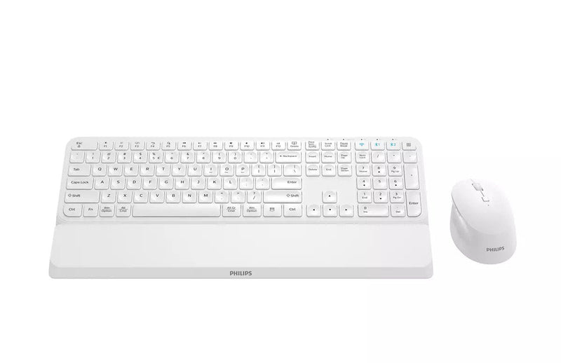 Philips 6000 Series SPT6607W/16 Keyboard Mouse Included Universal RF Wireless + Bluetooth QWERTY English White