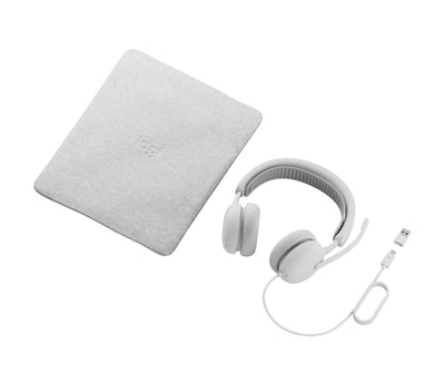 Logitech Headphone Zone Wired 2 For Business Cableado Cancelación Sound Activo White Hueso Certificado Equipos — image 1