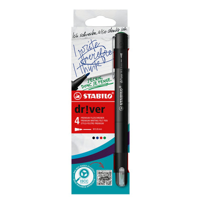 Stabilo Dr!ver Pack 4 Markers Punta Media 0.8MM - Ink a Prueba Manchas, Inodora And With Base Water - — image 1