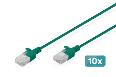 CAT.6 U-UTP Slim Network Cable, 0,5M, Green 10 Pcs — image 1