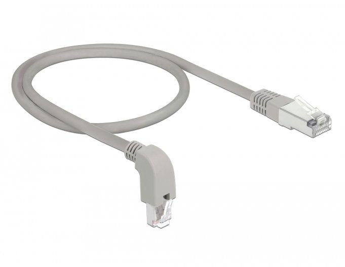 Delock Cable RJ45 CAT.6A S/FTP Grey 50CM, 1 Connector Recto, 1 Connector Ángulo Hacia Abajo 85873