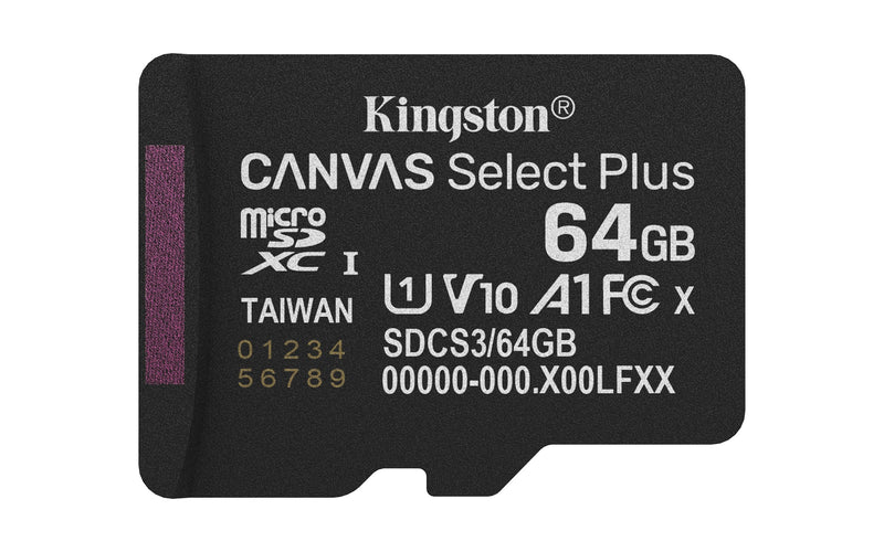 Kingston microSD 64GB Micsdxc Canvas Select Plus W/ Or Adp