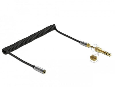 Delock 85832 Cable Enrollado Extensión 3,5MM Connector Male Stereo 3 Pines Male a Connector Female Stereo With — image 1