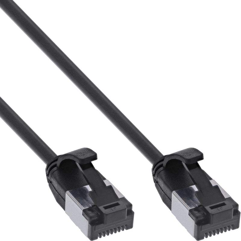 Inline® Network Cable Slim, U/FTP, CAT.8.1, Tpe Halogen-free, Black 0.25M