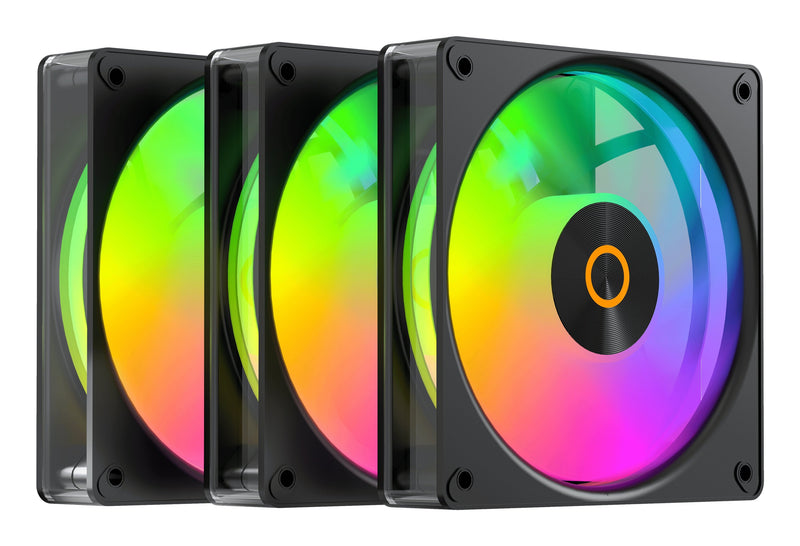 Ocypus Fan PC Gamma F12 Elite ARGB Black Reverse, Pack 3, 120MM) GAMMA-F12-BK3AM01E-GL