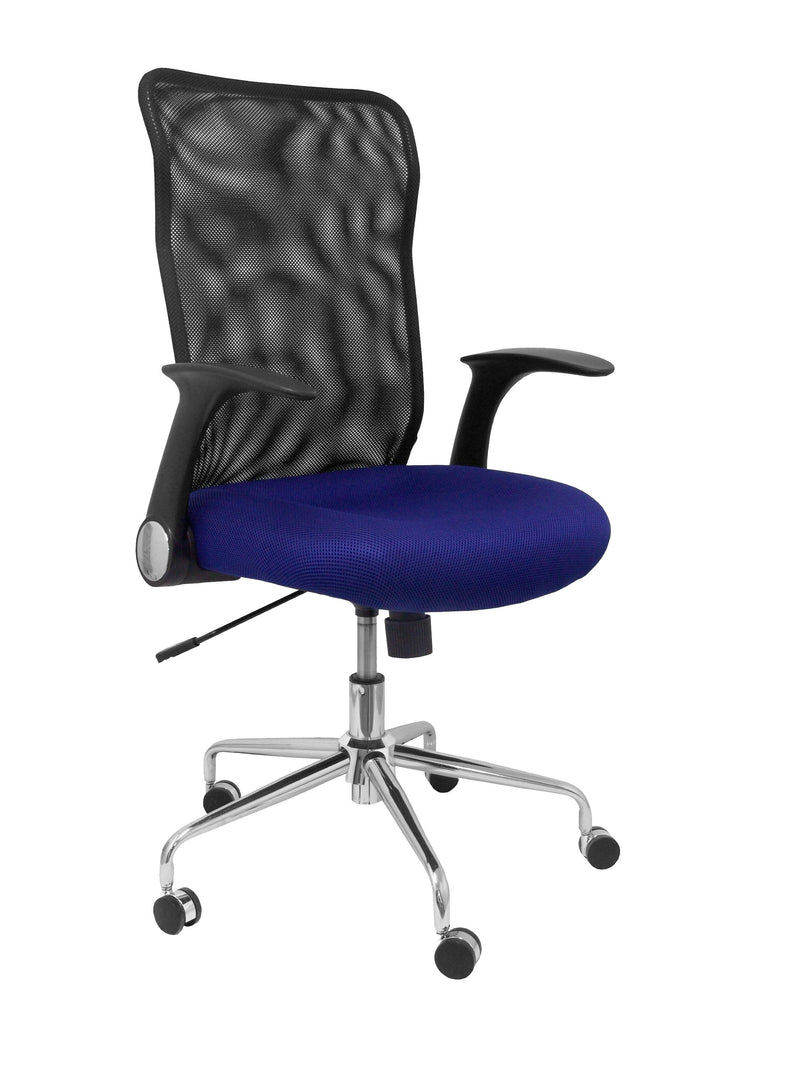 Chair Minaya Respaldo Mesh Black Asiento 3D Blue