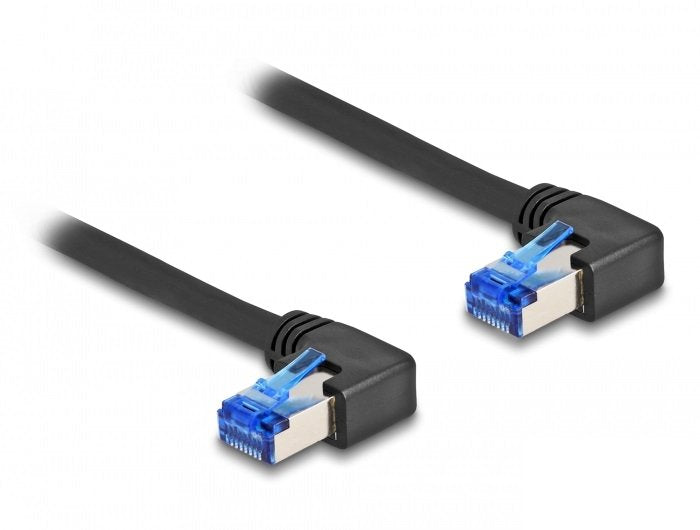 Delock 80215 Network Cable RJ45 CAT.6A S/FTP Acodado a Derecha 2M Black