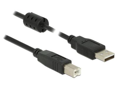 Delock USB Cable 2.0 Tipo-a Male USB 2.0 Tipo-b Male 5,0M Black — image 1