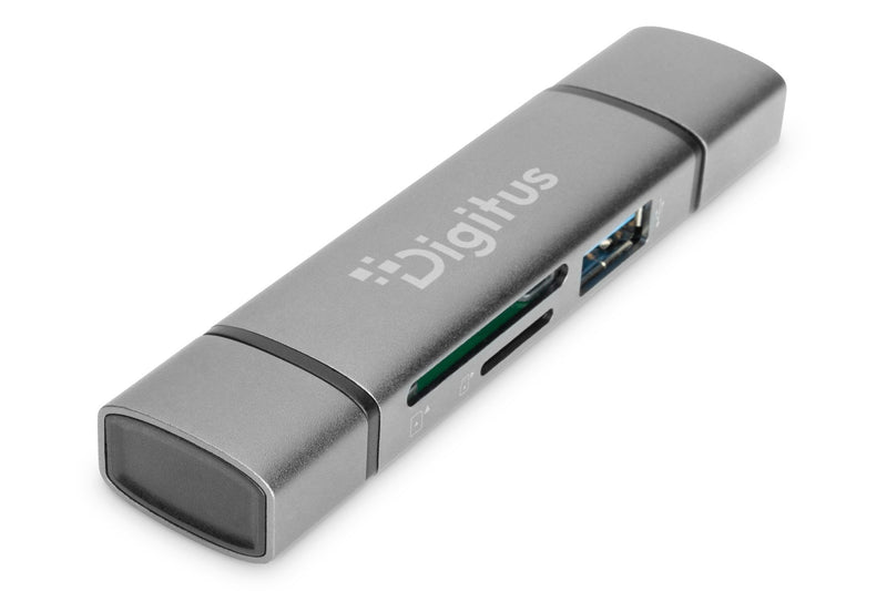 Combo Card Reader Hub USB-C + Accs USB 3.0 1X SD 1X microSD Grey