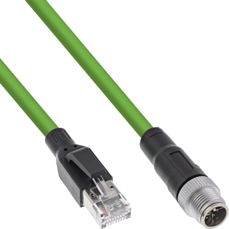 Inline® Industrial Network Cable M12 8-PIN X-coded a RJ45 Plug, CAT.6A Pur 5M