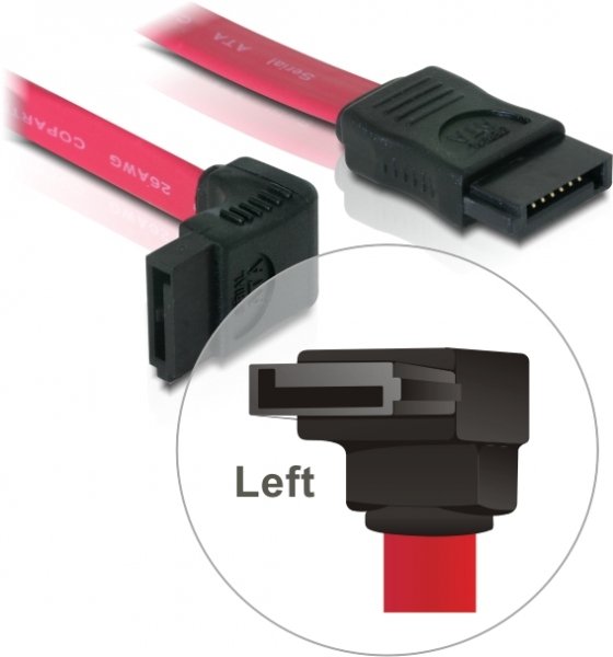 Delock SATA Cable - 0.5M Cable SATA 0,5M Red
