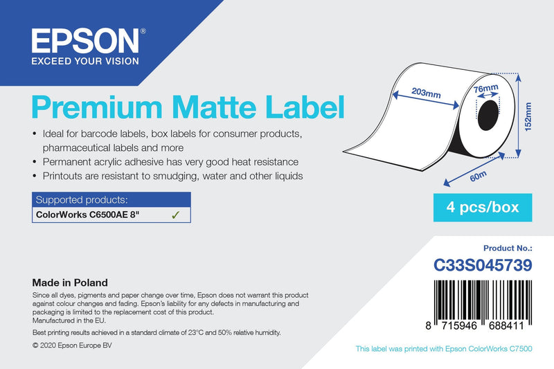 Epson C33S045739 Label Printer White