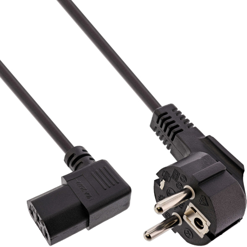 Inline Cable Power Type F Acodado C13 Acodado Black 1M