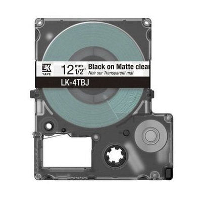 Epson Labelworks LK-4TBJ Black Sobre Transparent Matte Roll (1 2CM X 8M) 1 Cinta(s) Box Colgar Cartridge Tape  — image 1