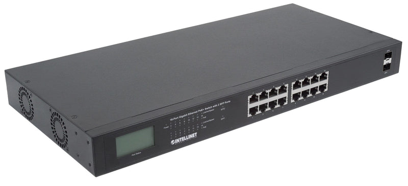 Intellinet Switch 16 Ports Gigabit PoE + Screen LCD 19 2XSFP