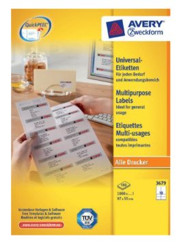 Avery Zweckform Labels 3679 White 97,0 X 55,0MM — image 1