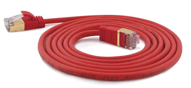 Wantecwire Sstp, Cable Connection CAT.7 Slim And Round Connector CAT.6A, D 4MM, Red Length 0,10M