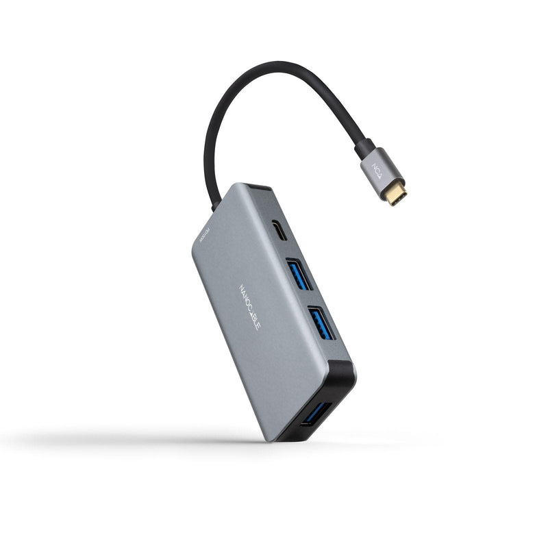 Nanocable Hub USB-C 5 1 - Converter 3.2 GEN1 5G a 3 X USB-A 3.0 + USB-C + USB-C Pd 100W - Aluminium - 15CM - C