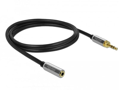 Delock 85783 Cable Audio 5M 3,5MM Black Grey Cable Alargador Black 3,5MM, Male 3,5MM, Female 5M, Black Grey — image 1